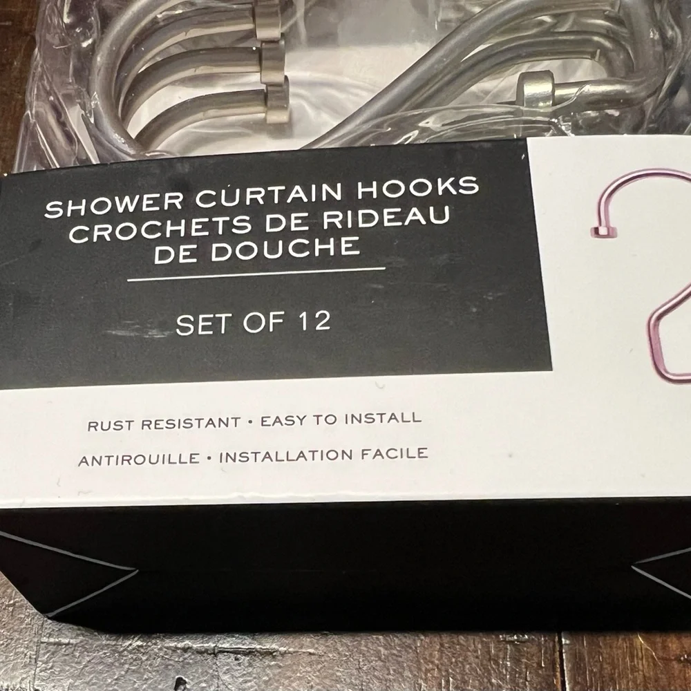 Lauren Ralph Lauren Rust Resistant Shower Curtains Hooks Set of 12
